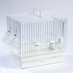 Cage Cardellina Blanche avec tiroir et grille de fond 27,5 x 17 x 24,5cm - S.T.A. Soluzioni à 20,95 € - S.T.A. Soluzioni - I0...