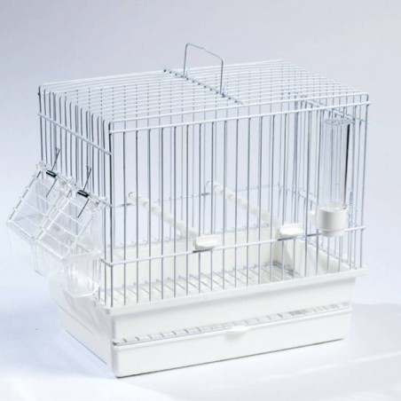 Cage Cardellina Blanche avec tiroir et grille de fond 27,5 x 17 x 24,5cm - S.T.A. Soluzioni