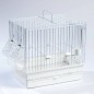 Cage Cardellina White with drawer and floor grid 27.5 x 17 x 24.5 cm - S. T. A. Soluzioni