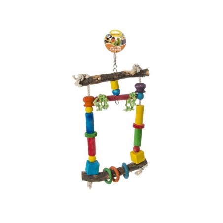 Jouet Perche en bois double avec 3 anneaux à 19,95 € - Kinlys - 14013 - Jouets
