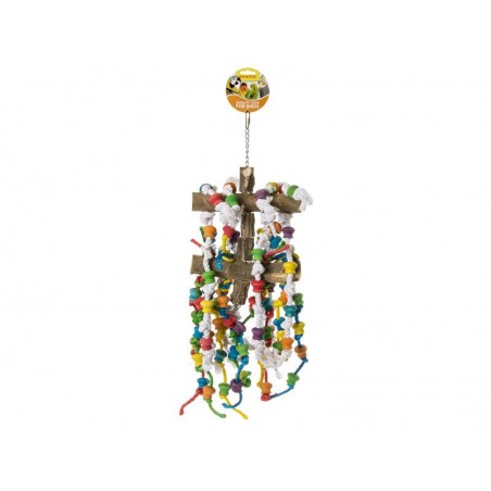 Toy Pole double wood with rope knots