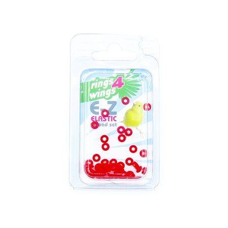 Bagues élastiques E-Z par 50 pièces - Taille: 2mm - Couleur: Rouge à 6,50 € - Rings 4 Wings - 880ERR02-Red - 2 mm