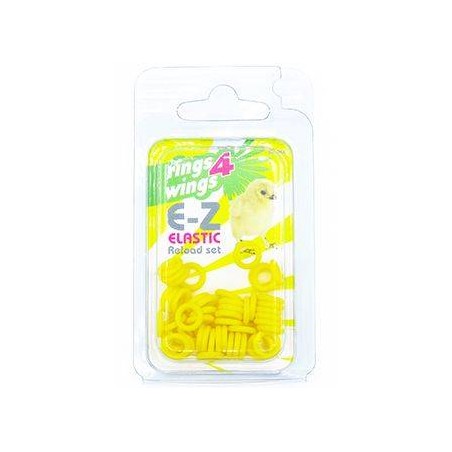 Bagues élastiques E-Z par 50 pièces - Taille: 6 mm - Couleur: Jaune à 6,50 € - Rings 4 Wings - 880ERR06-Yellow - 6 mm