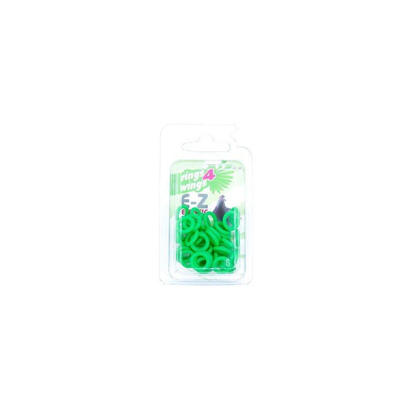 Bagues élastiques E-Z par 50 pièces - Taille: 8 mm - Couleur: Vert