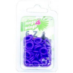 Bagues élastiques E-Z par 50 pièces - Taille: 8 mm - Couleur: Violet à 6,50 € - Rings 4 Wings - 880ERR08-Violet - 8 mm