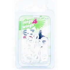 Bagues élastiques E-Z par 50 pièces - Taille: 8 mm - Couleur: Blanc à 6,50 € - Rings 4 Wings - 880ERR08-White - 8 mm