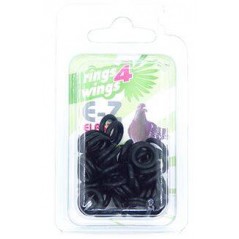 Bagues élastiques E-Z par 50 pièces - Taille: 8 mm - Couleur: Noir à 6,50 € - Rings 4 Wings - 880ERR08-Black - 8 mm