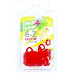 Bagues élastiques E-Z par 50 pièces - Taille: 6 mm - Couleur: Rouge à 6,50 € - Rings 4 Wings - 880ERR06-Red - 6 mm