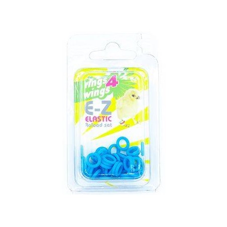 Bagues élastiques E-Z par 50 pièces - Taille: 4.5mm - Couleur: Bleu à 6,50 € - Rings 4 Wings - 880ERR45-Blue - 4,5 mm