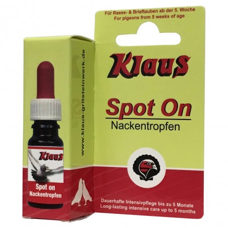 Spot On (drops to the neck birds and pigeons - 5 months) - 10ml Klaus 37001 Klaus 15,95 € Ornibird
