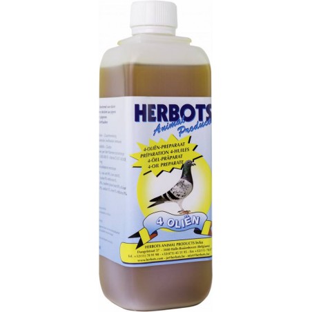 4 Oils (wheat germ oil, cod liver, garlic and tounesol) 500ml - Herbots 90001 Herbots 23,50 € Ornibird