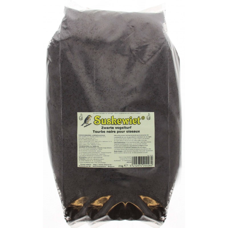 Tourbe noire pour oiseaux 2kg - Suskewiet