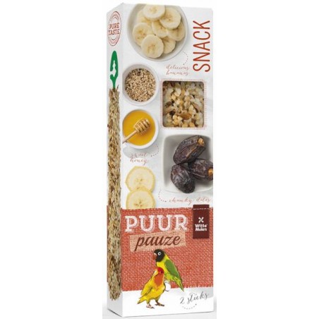 Puur Pauze Sticks Inséparable Miel et Datte 60gr - Witte Molen à 2,00 € - Witte Molen - 654927 - Snacks