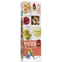 Puur Pauze Sticks Perruche pomme et fruits d'églantier 60gr- Witte Molen à 2,05 € - Witte Molen - 654926 - Snacks