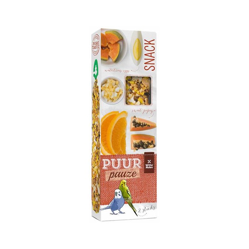 Puur Pauze Sticks Perruche Papaye et Orange 60gr- Witte Molen