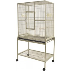 Volière Beige avec support sur roulettes 81x54x157cm - Vadigran à 302,45 € - Vadigran - 3249 - Accessoires