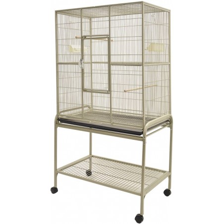 Volière Beige avec support sur roulettes 81x54x157cm - Vadigran à 302,45 € - Vadigran - 3249 - Accessoires